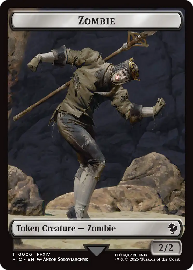 Moogle // Zombie Double-Sided Token (Surge Foil) [FINAL FANTASY Commander Tokens] | Jack's On Queen