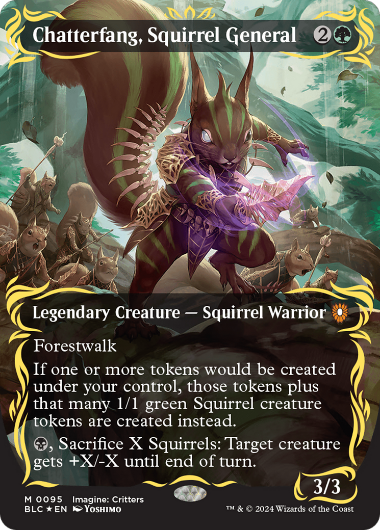 Chatterfang, Squirrel General (Borderless) (Raised Foil) [Bloomburrow Commander] | Jack's On Queen
