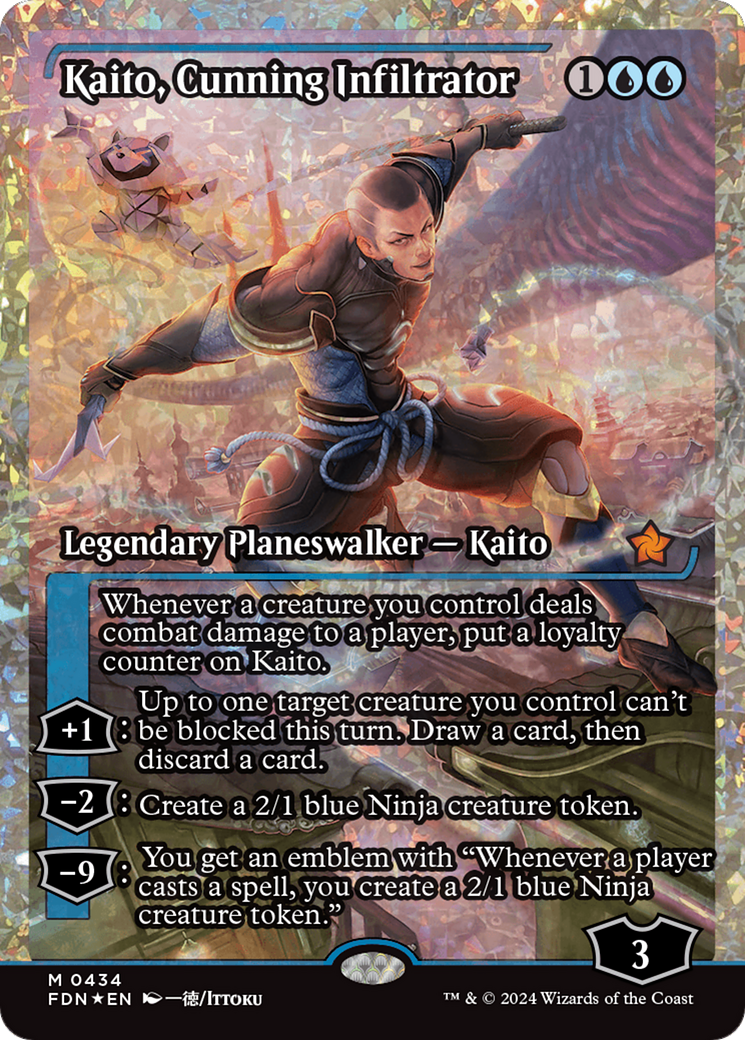 Kaito, Cunning Infiltrator (Showcase) (Frature Foil) [Foundations] | Jack's On Queen