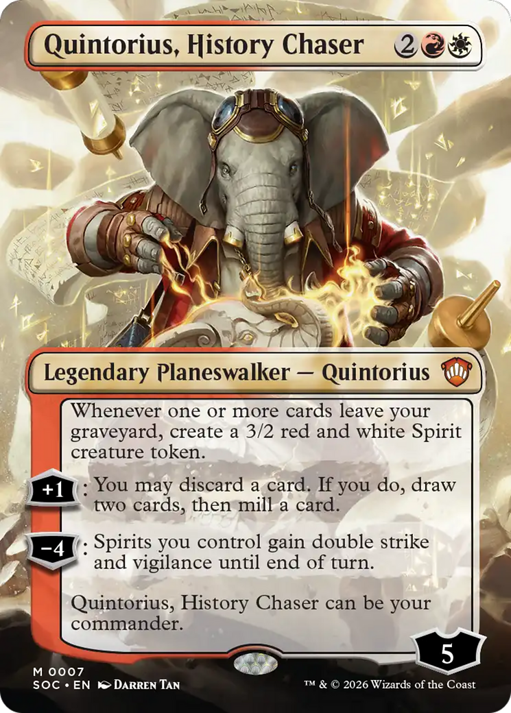 Quintorius, History Chaser (Borderless) [Secrets of Strixhaven Commander] | Jack's On Queen