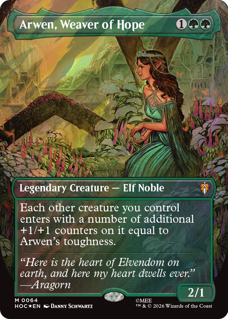 Arwen, Weaver of Hope (Borderless) (Surge Foil) [The Hobbit: Eternal-Legal] | Jack's On Queen