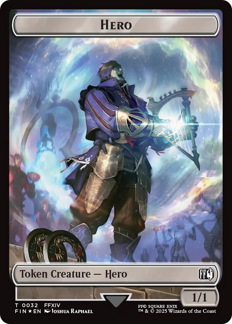Human Soldier // Hero (0032) Double-Sided Token (Surge Foil) [FINAL FANTASY Commander Tokens] | Jack's On Queen