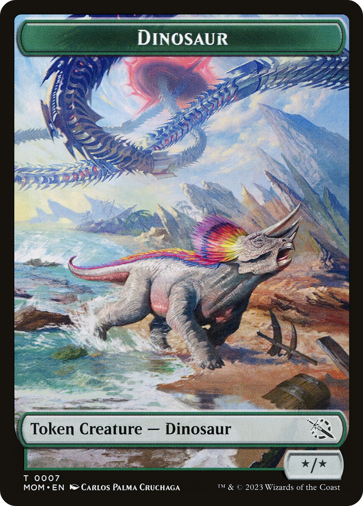 Treasure (20) // Dinosaur Double-Sided Token [March of the Machine Tokens] | Jack's On Queen