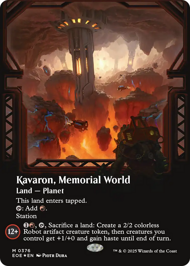 Kavaron, Memorial world (Borderless) (Galaxy Foil) [Edge of Eternities] | Jack's On Queen