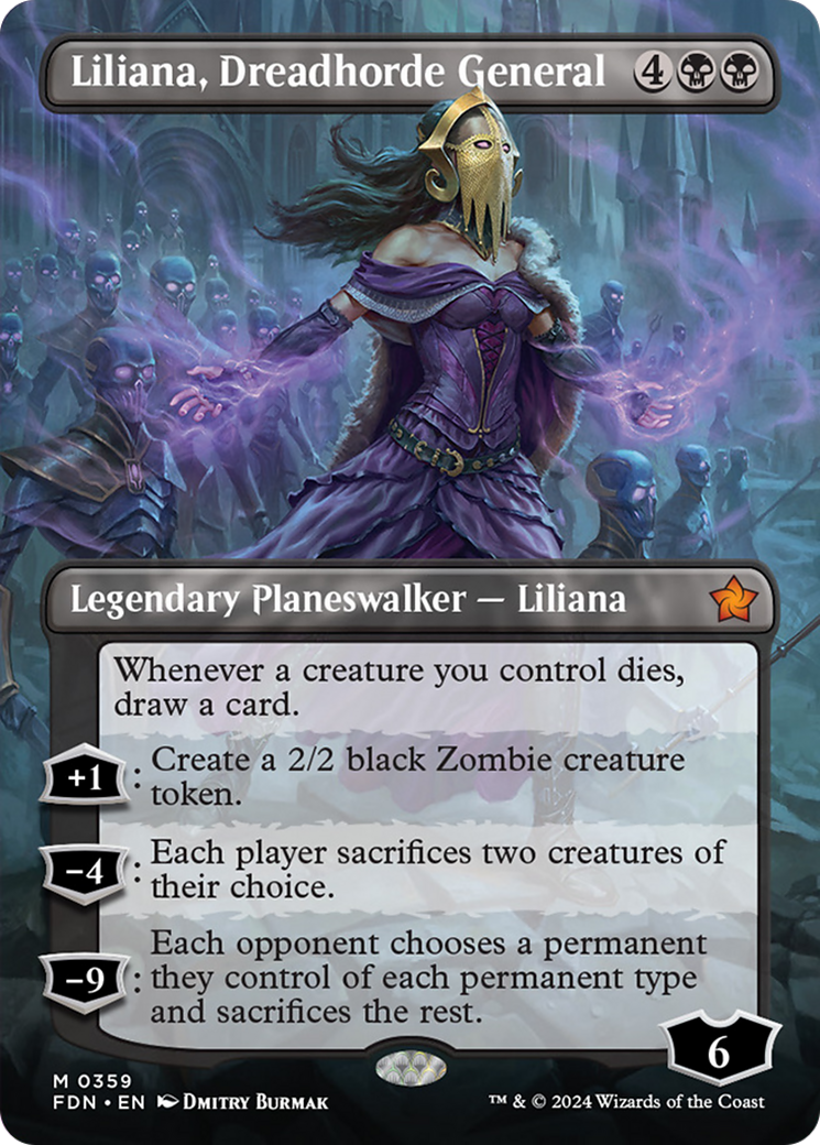 Liliana, Dreadhorde General (Borderless) [Foundations] | Jack's On Queen