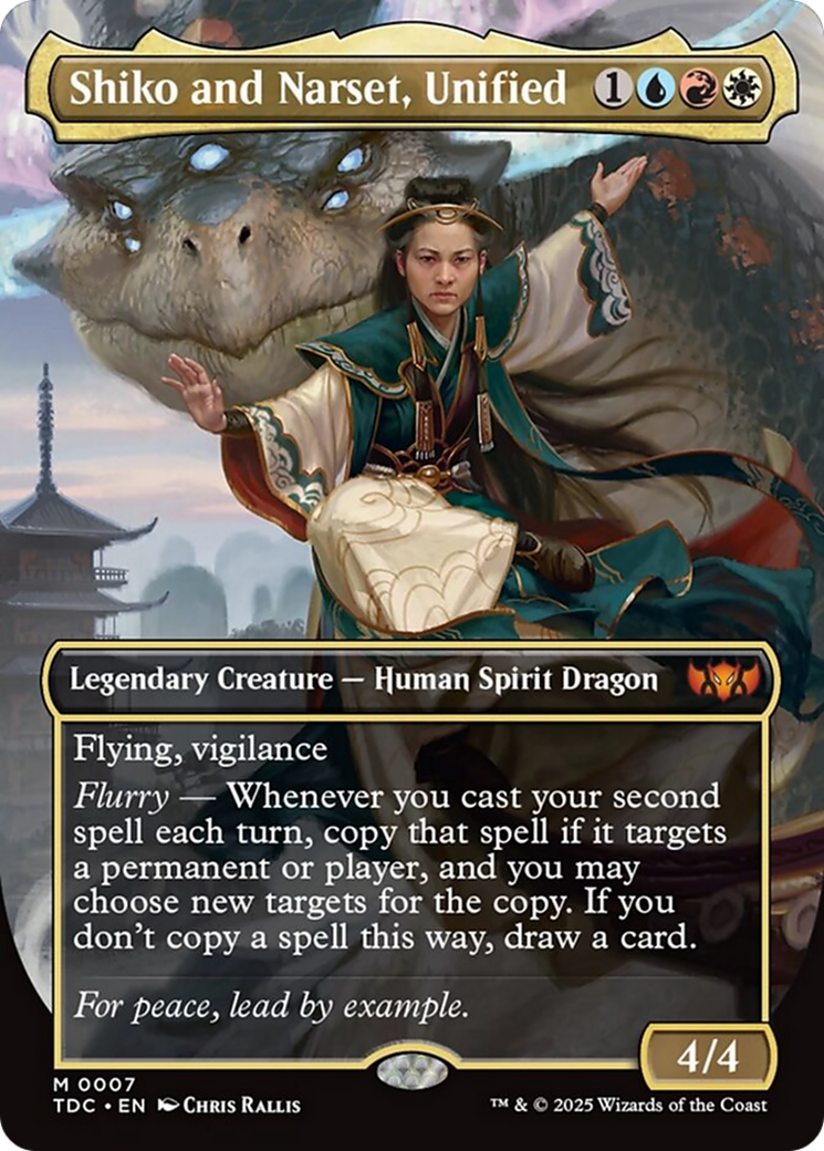 Shiko and Narset, Unified (Borderless) [Tarkir: Dragonstorm Commander] | Jack's On Queen