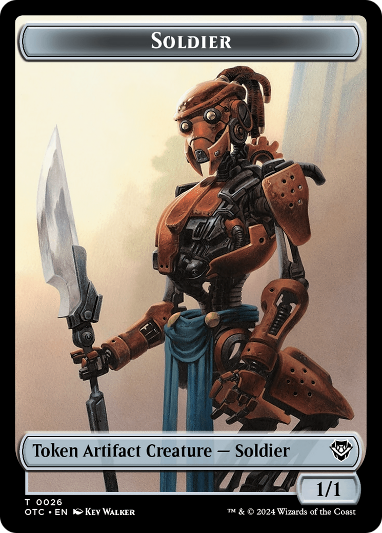 Elemental (0014) // Soldier (0026) Double-Sided Token [Outlaws of Thunder Junction Commander Tokens] | Jack's On Queen
