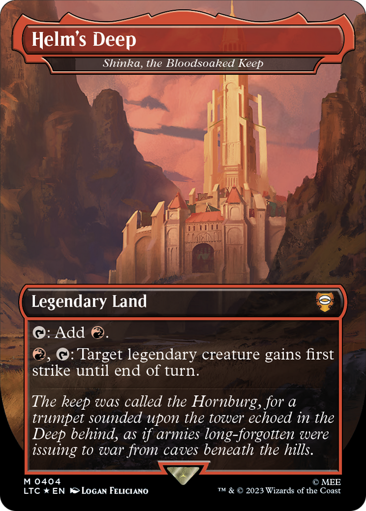 Helm's Deep - Shinka, the Bloodsoaked Keep (Surge Foil Realms and Relics) [The Lord of the Rings: Tales of Middle-Earth Commander] | Jack's On Queen