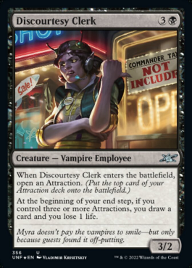 Discourtesy Clerk (Galaxy Foil) [Unfinity] | Jack's On Queen