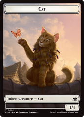 Elf Warrior // Cat (001) Doubled-Sided Token [Foundations Tokens] | Jack's On Queen