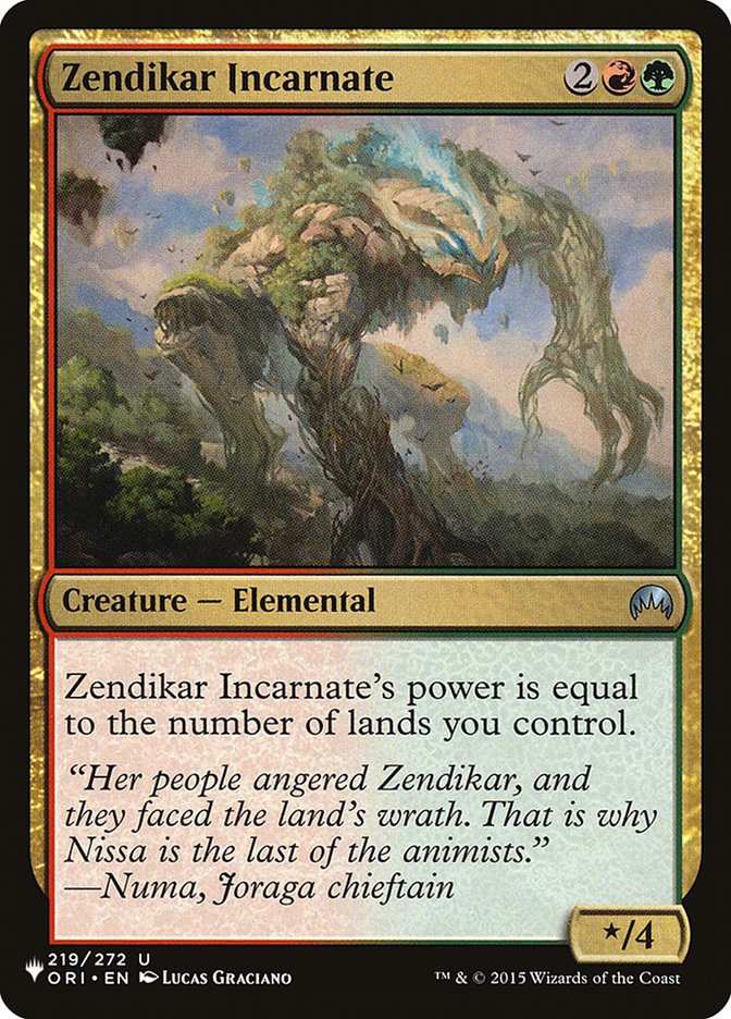 Zendikar Incarnate [The List] | Jack's On Queen