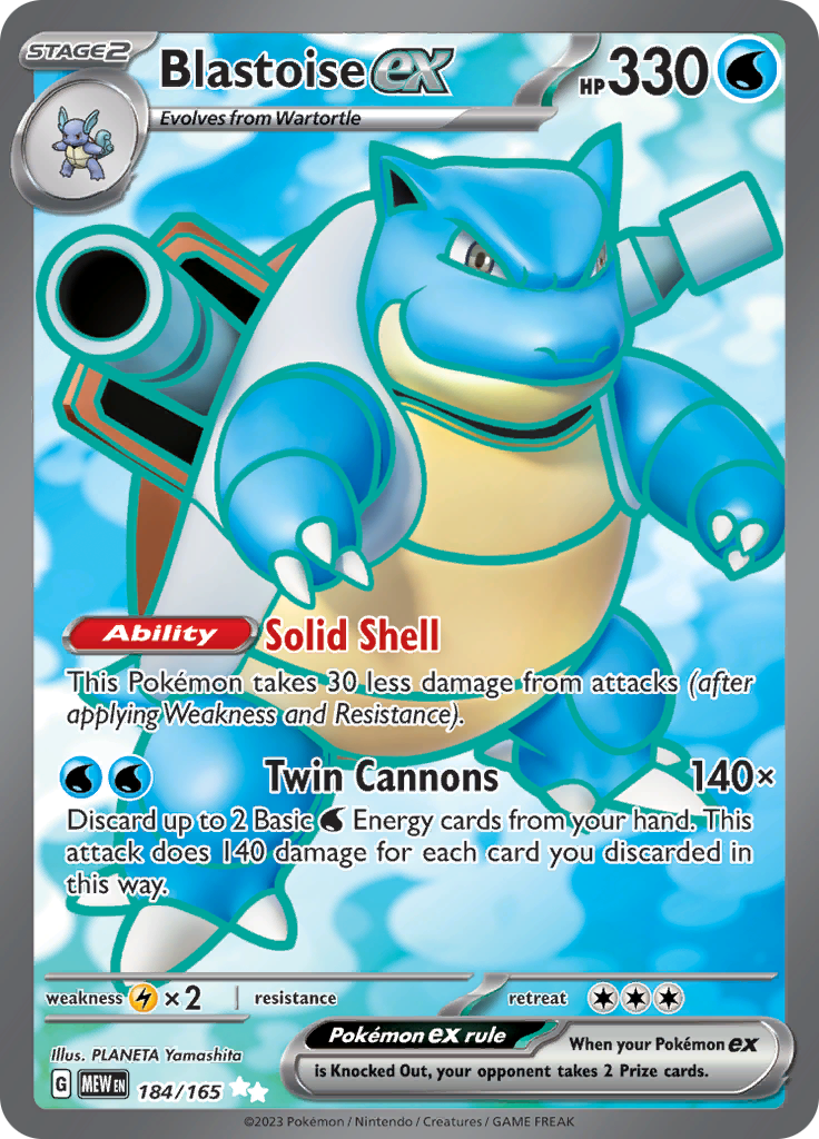 Blastoise ex (184/165) [Scarlet & Violet: 151] | Jack's On Queen