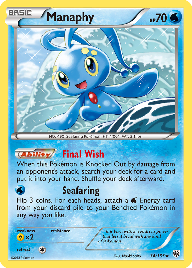 Manaphy (34/135) [Black & White: Plasma Storm] | Jack's On Queen