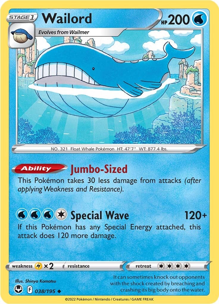 Wailord (038/195) [Sword & Shield: Silver Tempest] | Jack's On Queen