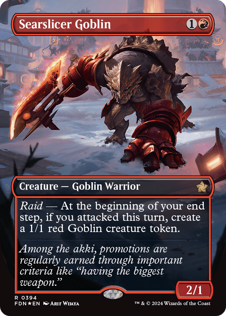 Searslicer Goblin (Borderless) (Mana Foil) [Foundations] | Jack's On Queen