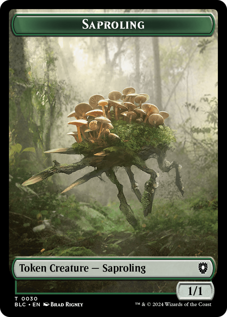 Saproling // Treasure Double-Sided Token [Bloomburrow Commander Tokens] | Jack's On Queen