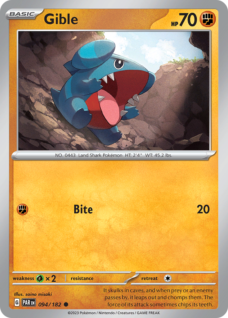 Gible (094/182) [Scarlet & Violet: Paradox Rift] | Jack's On Queen