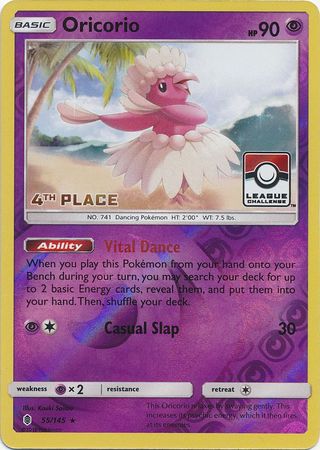 Oricorio (55/145) (League Promo 4th Place) [Sun & Moon: Guardians Rising] | Jack's On Queen