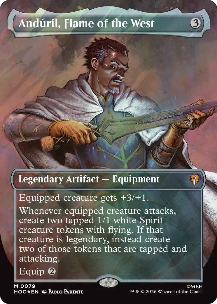 Anduril, Flame of the West (Borderless) (Surge Foil) [The Hobbit: Eternal-Legal] | Jack's On Queen