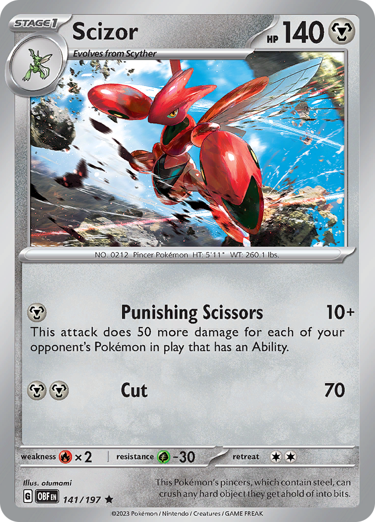 Scizor (141/197) [Scarlet & Violet: Obsidian Flames] | Jack's On Queen