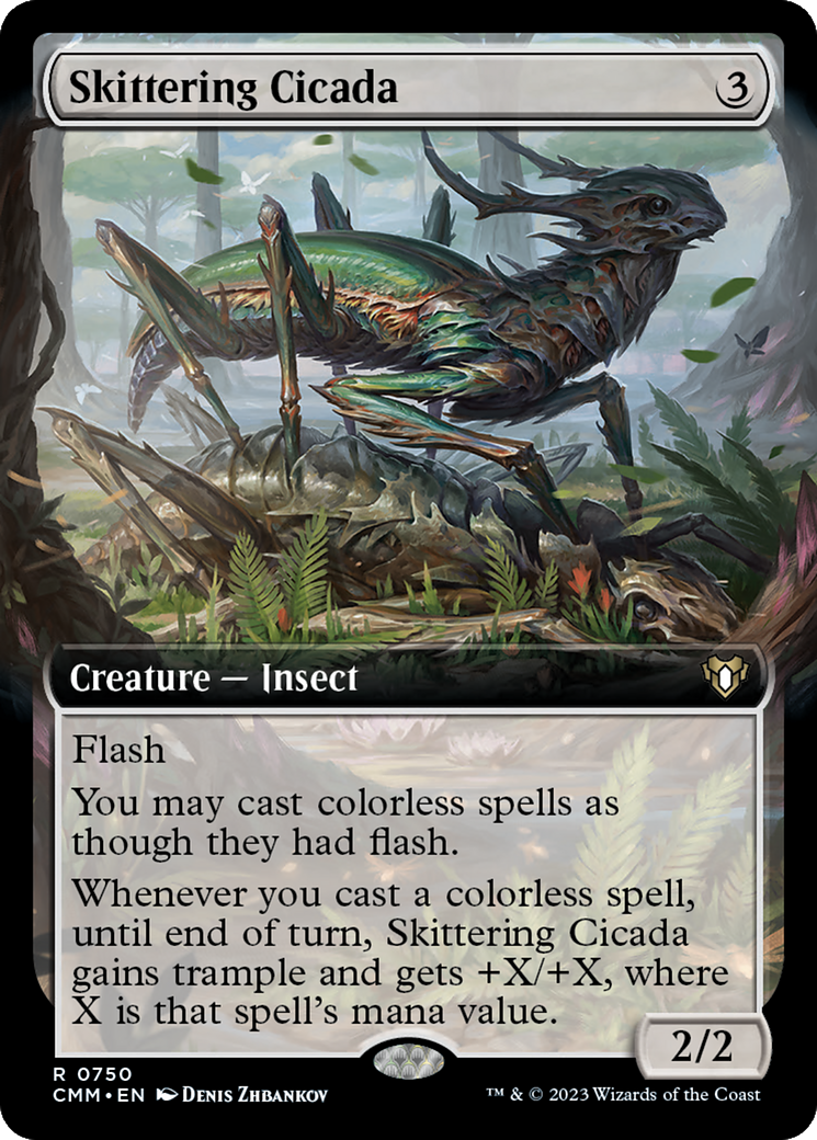 Skittering Cicada (Extended Art) [Commander Masters] | Jack's On Queen