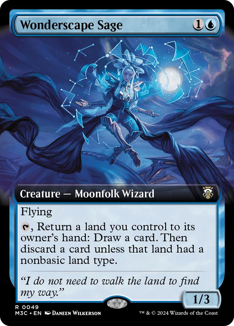 Wonderscape Sage (Extended Art) (Ripple Foil) [Modern Horizons 3 Commander] | Jack's On Queen