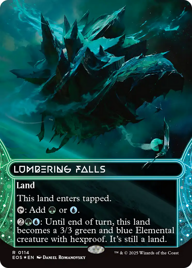 Lumbering Falls (0114) (Borderless) (Galaxy Foil) [Edge of Eternities: Stellar Sights] | Jack's On Queen
