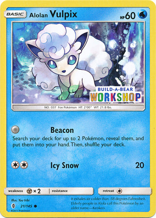 Alolan Vulpix (21/145) (Build A Bear Workshop Exclusive) [Sun & Moon: Guardians Rising] | Jack's On Queen