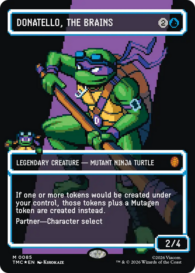 Donatello, the Brains (0085) (Borderless) (Surge Foil) [Teenage Mutant Ninja Turtles Commander] | Jack's On Queen
