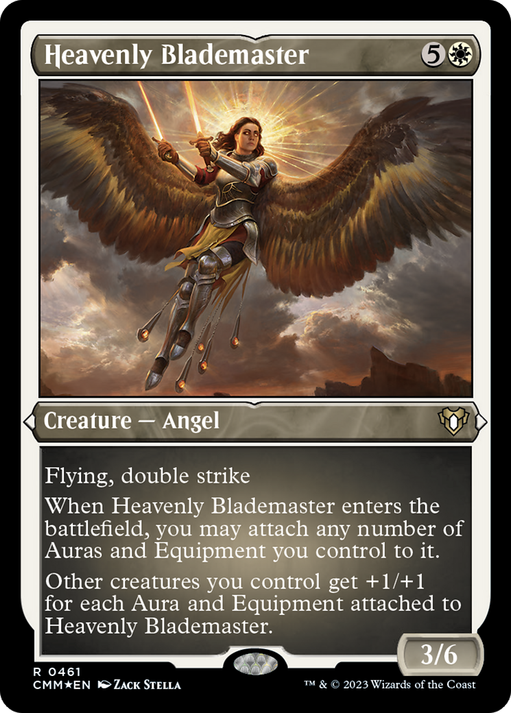 Heavenly Blademaster (Foil Etched) [Commander Masters] | Jack's On Queen
