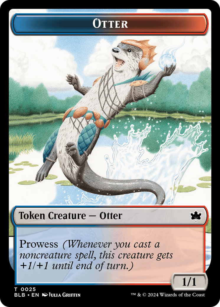 Otter // Thornplate Intimidator Double-Sided Token [Bloomburrow Tokens] | Jack's On Queen