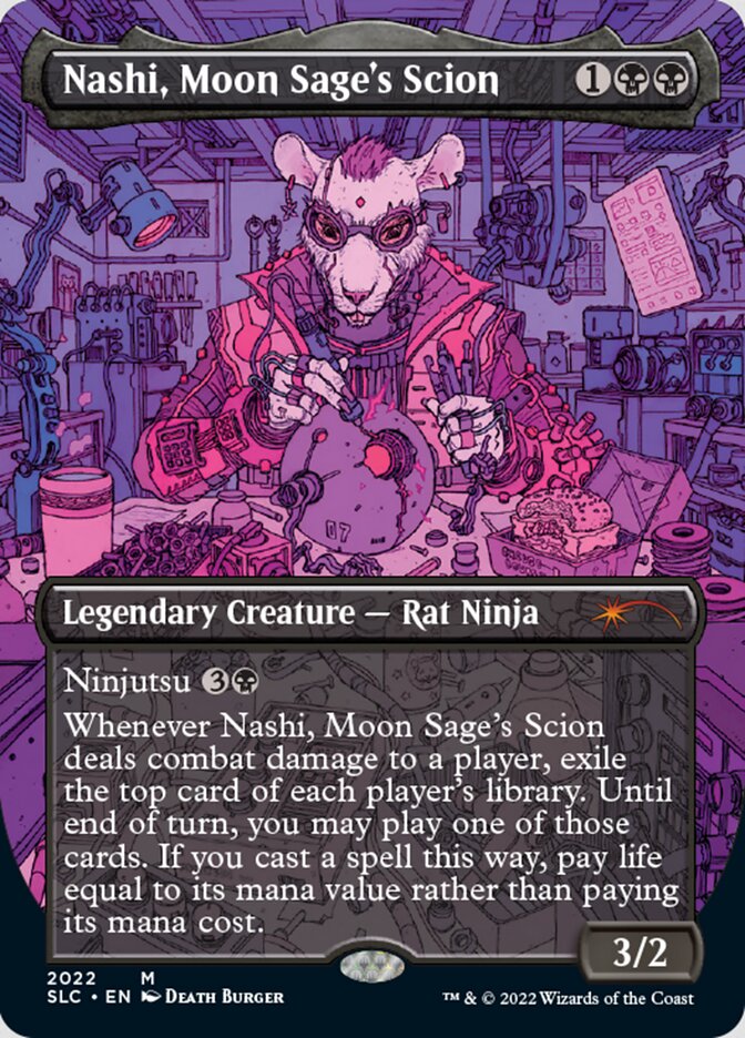 Nashi, Moon Sage's Scion (Borderless) [Secret Lair Countdown Kit] | Jack's On Queen