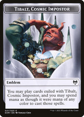 Human Warrior // Tibalt, Cosmic Impostor Emblem Double-Sided Token [Kaldheim Tokens] | Jack's On Queen