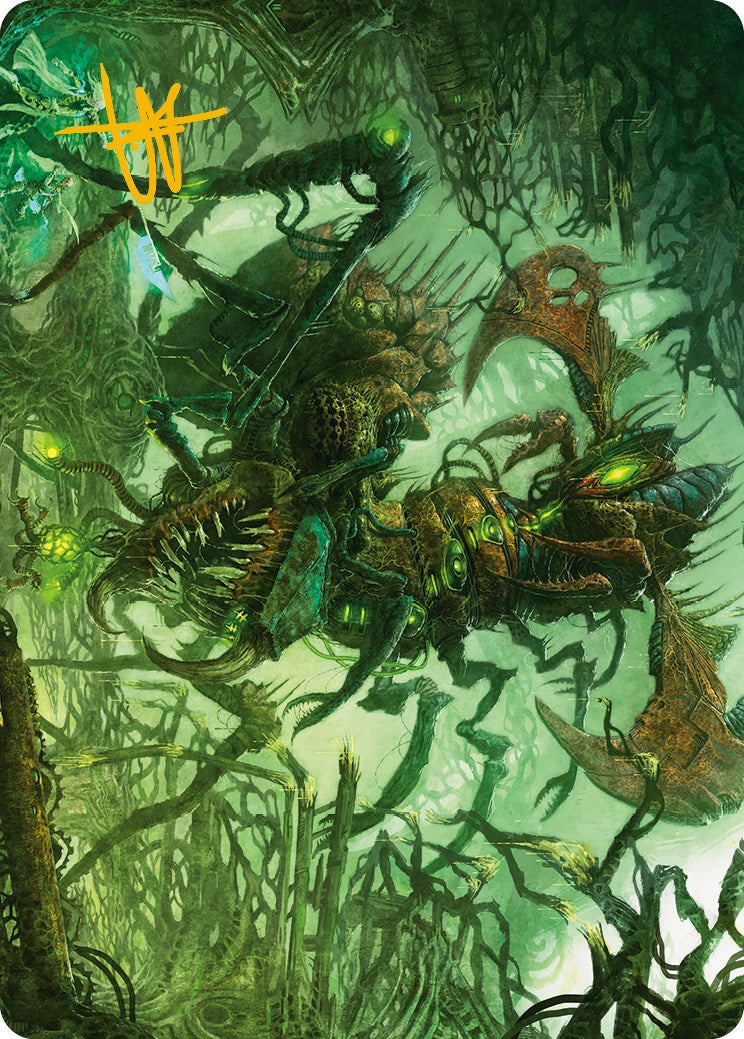 Skyscythe Engulfer Art Card (Gold-Stamped Signature) [Phyrexia: All Will Be One Art Series] | Jack's On Queen