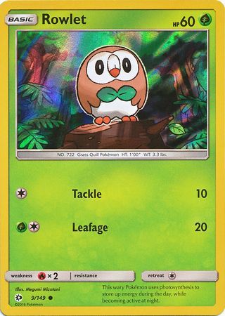 Rowlet (9/149) (Water Web Holo) [Sun & Moon: Base Set] | Jack's On Queen