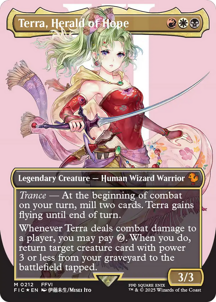 Terra, Herald of Hope (Borderless) (Surge Foil) [FINAL FANTASY Commander] | Jack's On Queen