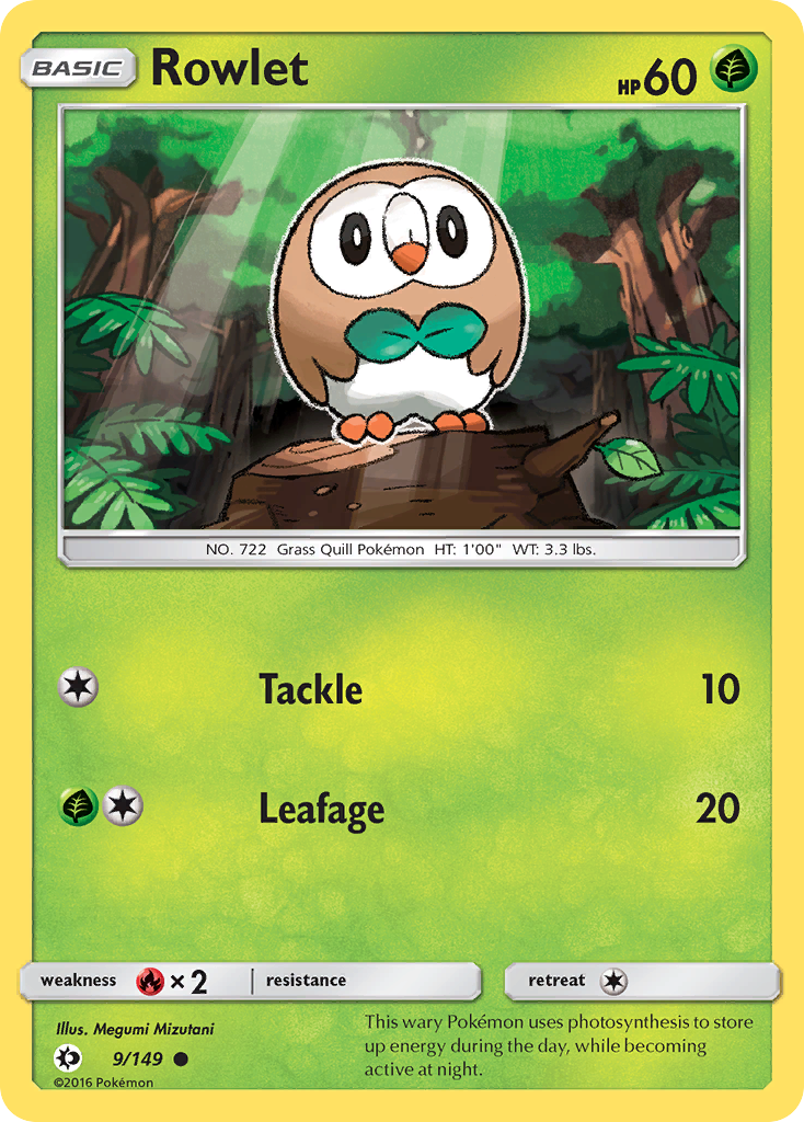 Rowlet (9/149) [Sun & Moon: Base Set] | Jack's On Queen