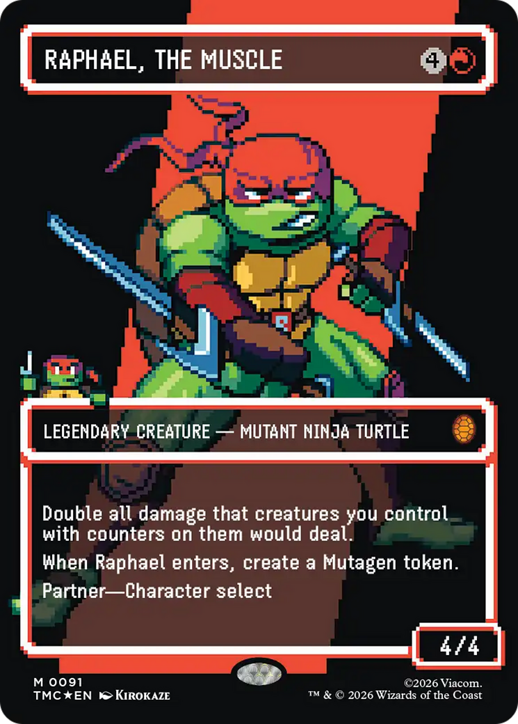 Raphael, the Muscle (0091) (Borderless) (Surge Foil) [Teenage Mutant Ninja Turtles Commander] | Jack's On Queen