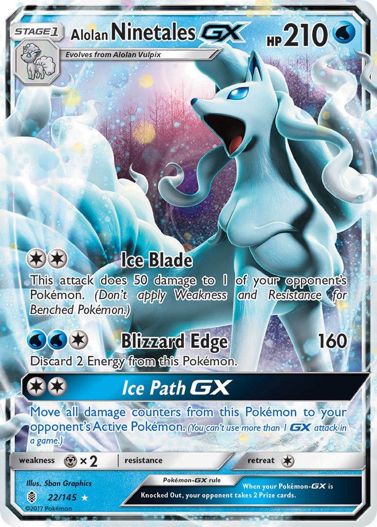 Alolan Ninetales GX (22/145) [Sun & Moon: Guardians Rising] | Jack's On Queen