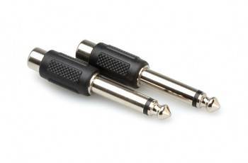 Hosa Adaptors RCA (F) to 1/4'' TS (M) Phone, 2 Pcs GPR-101 | Jack's On Queen