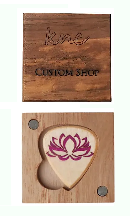 KNC Picks Lotus Maple Glowing Guitar Pick with Wooden Box | Jack's On Queen