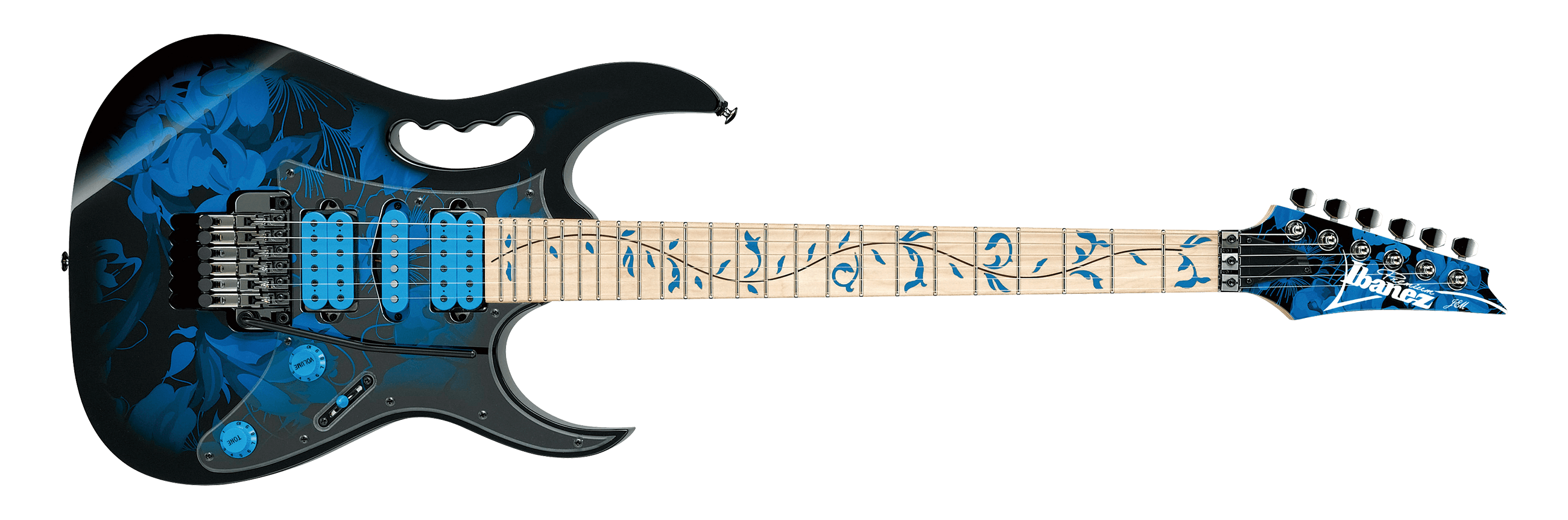 IBANEZ JEM77PBFP Steve Vai Signature Premium - Blue Floral Pattern | Jack's On Queen