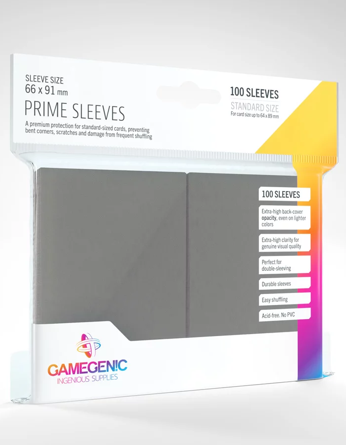 Gamegenic Prime Sleeves - Grey | Jack's On Queen