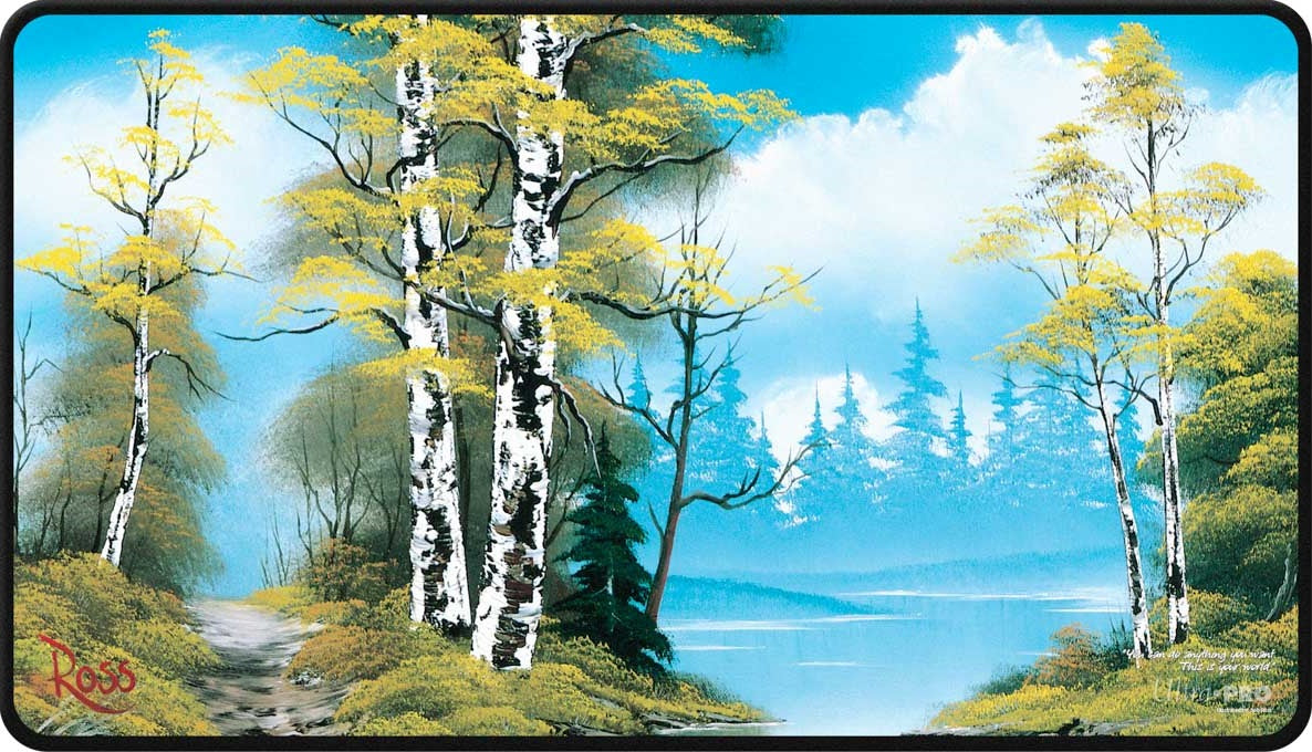 UP PLAYMAT BOB ROSS LAKESIDE PATH BLACK STITCH | Jack's On Queen