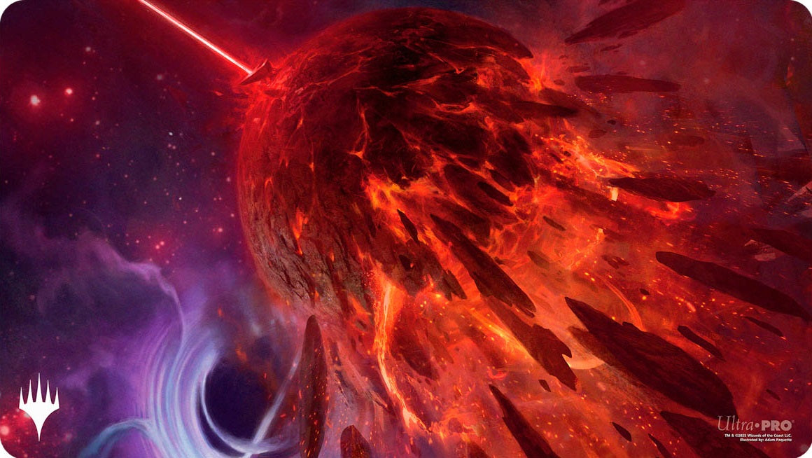 UP PLAYMAT MTG EDGE OF ETERNITIES MYTHIC LAND RED | Jack's On Queen