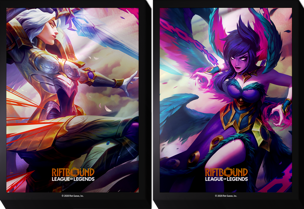 RIFTBOUND LEAGUE OF LEGENDS TCG VENDETTA ART SLEEVES #4 100CT (Kayle vs Morgana) | Jack's On Queen