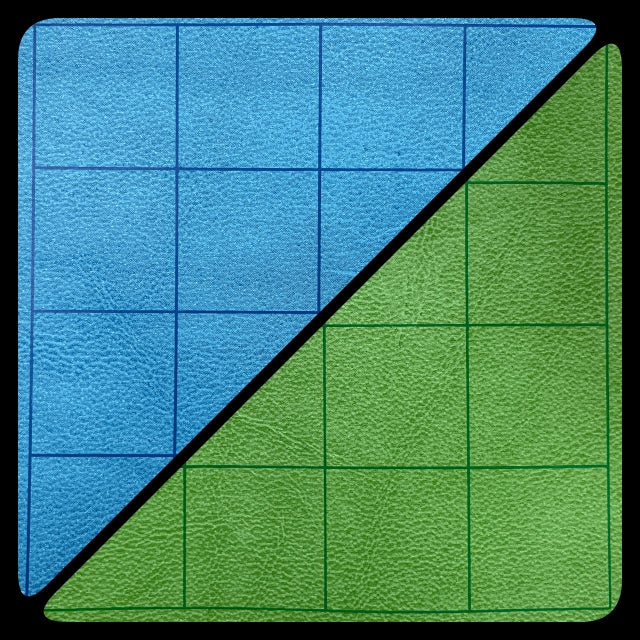 BATTLEMAT 1" SQUARE REVERSIBLE BLUE-GRN 26"X23.5" | Jack's On Queen