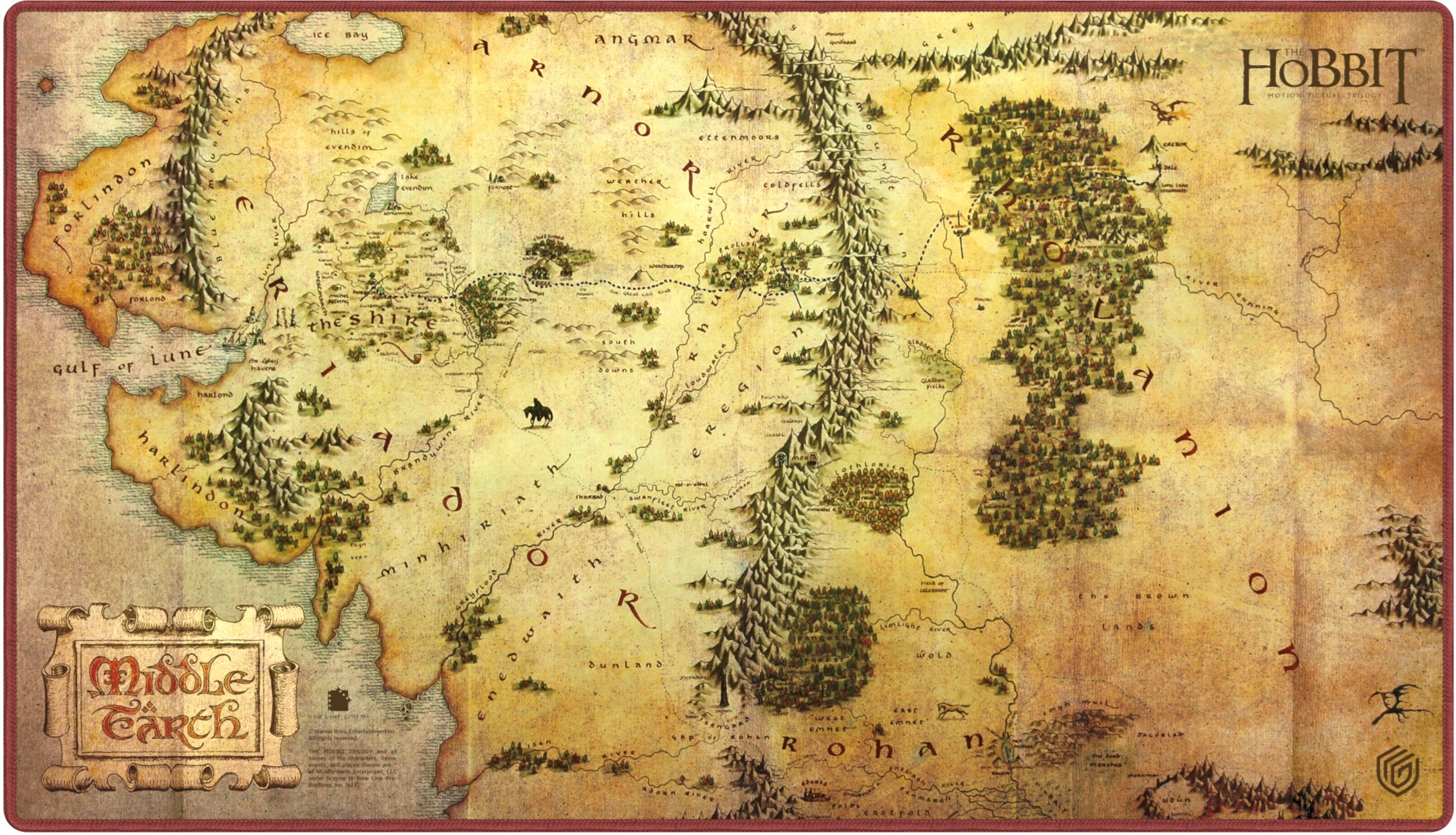 UG PLAYMAT THE HOBBIT MAP - MIDDLE-EARTH | Jack's On Queen