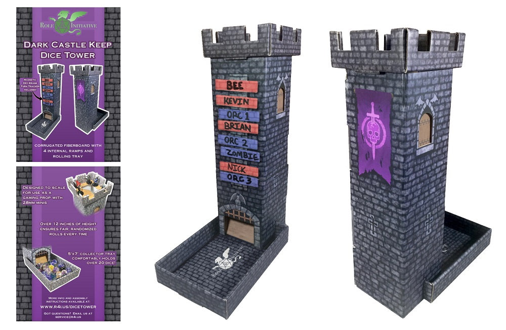 DARK CASTLE DICE TOWER W/ MAGNETIC TURN TRACKER | Jack's On Queen