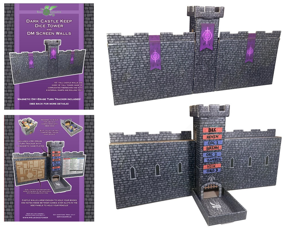 DARK CASTLE DICE TOWER TURN TRACKER/DM SCREENS | Jack's On Queen